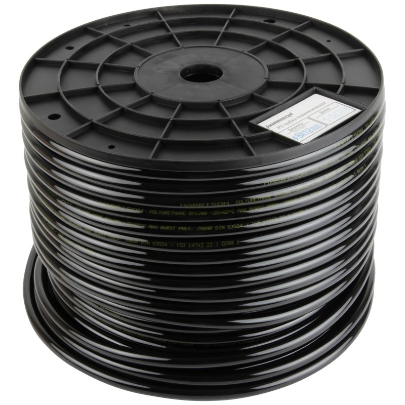 HUS0812-BK Трубка черная Harrison PU 8х12 мм, длина 100 м