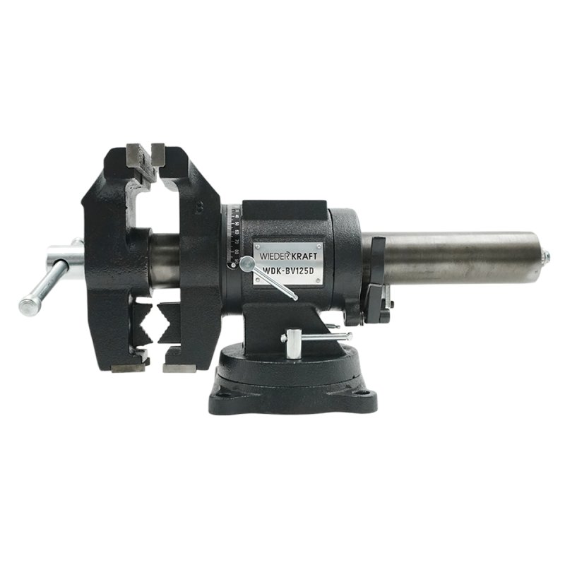 WDK-BV125D Профессиональные слесарные тиски 125 мм, регулировка в двух плоскостях 360 градусов