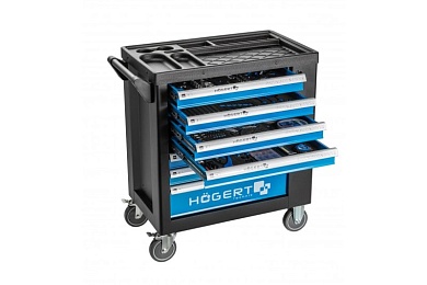 HOEGERT Тележка инструментальная 7 ящиков, боковое отделение, 544 инструмента