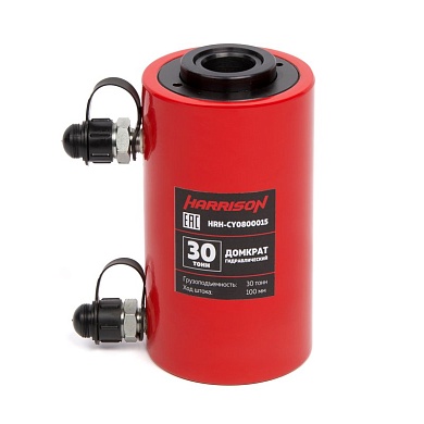 HRH-CY0800015 Гидравлический цилиндр (домкрат) с полым штоком, двухполостной 30 т, ход 100 мм