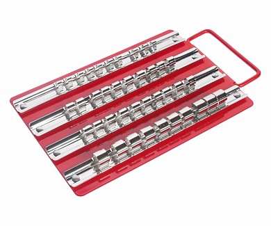 JTC-3412 Лоток с реечными держателями головок (1/4" х 10шт, 3/8" х 20шт, 1/2" х 10шт) 250х150мм JTC /1/40