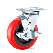 SCpnb 63 Большегрузная полиуретановая поворотная колесная опора с тормозом д150 (VILS)