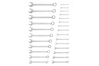 HOEGERT Набор комбинированных ключей 6-32 мм, 26 шт., сталь CrV, DIN 3113 в сумке