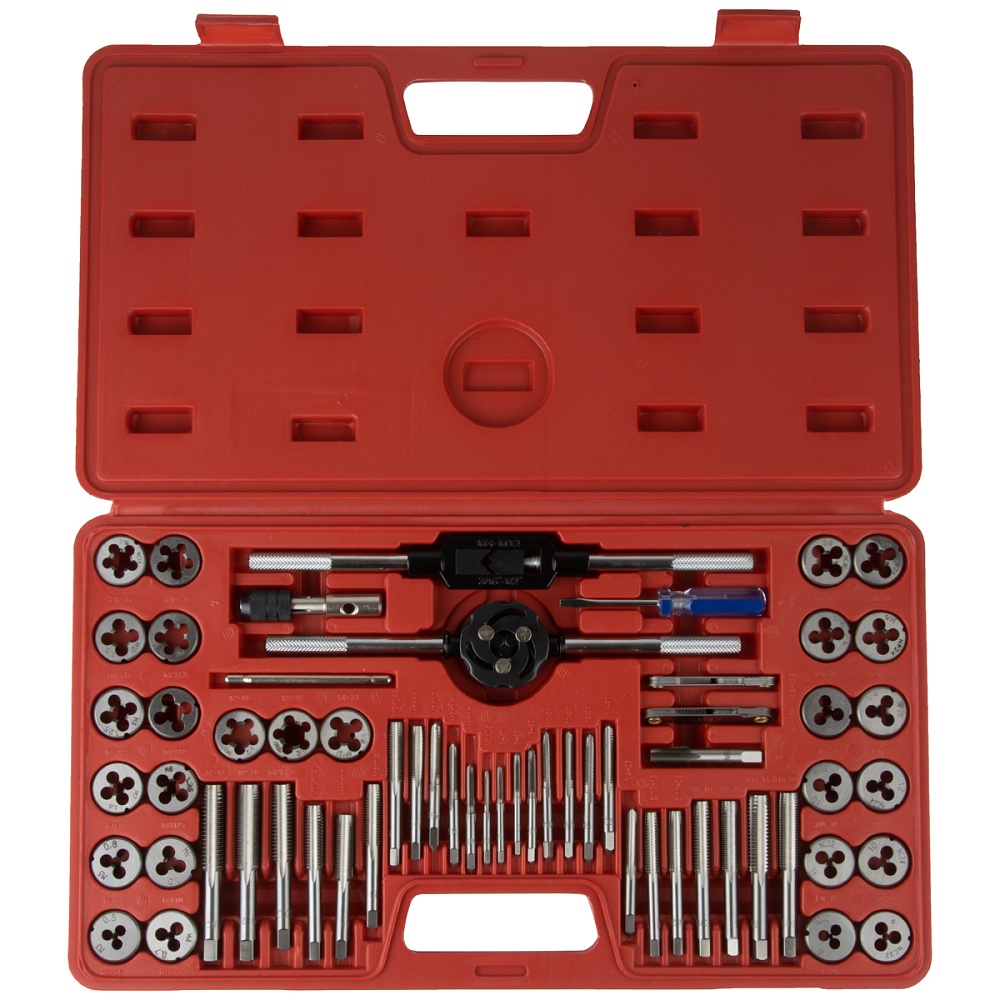 OPT-MTDS60 Набор метчиков и плашек М3 - 12, 4-40 - 1/8NPT27, 60 предм.,метрическая и дюймовая резьба OPTIMUS