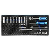 Набор головок 1/4" в ложементе, 53 предмета для тележки NORDBERG 2296053T