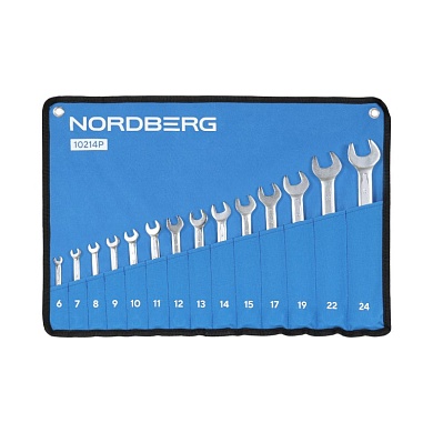 Набор ключей комбинированных 14 шт, планшет тетрон NORDBERG 10214P