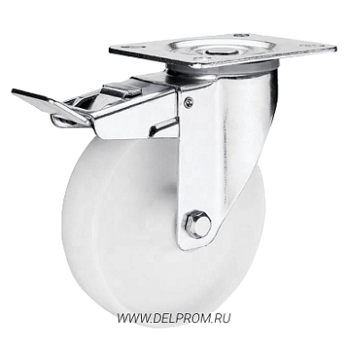 SRCnb 55 Нейлоновая поворотная колесная опора с тормозом д125 (VILS)