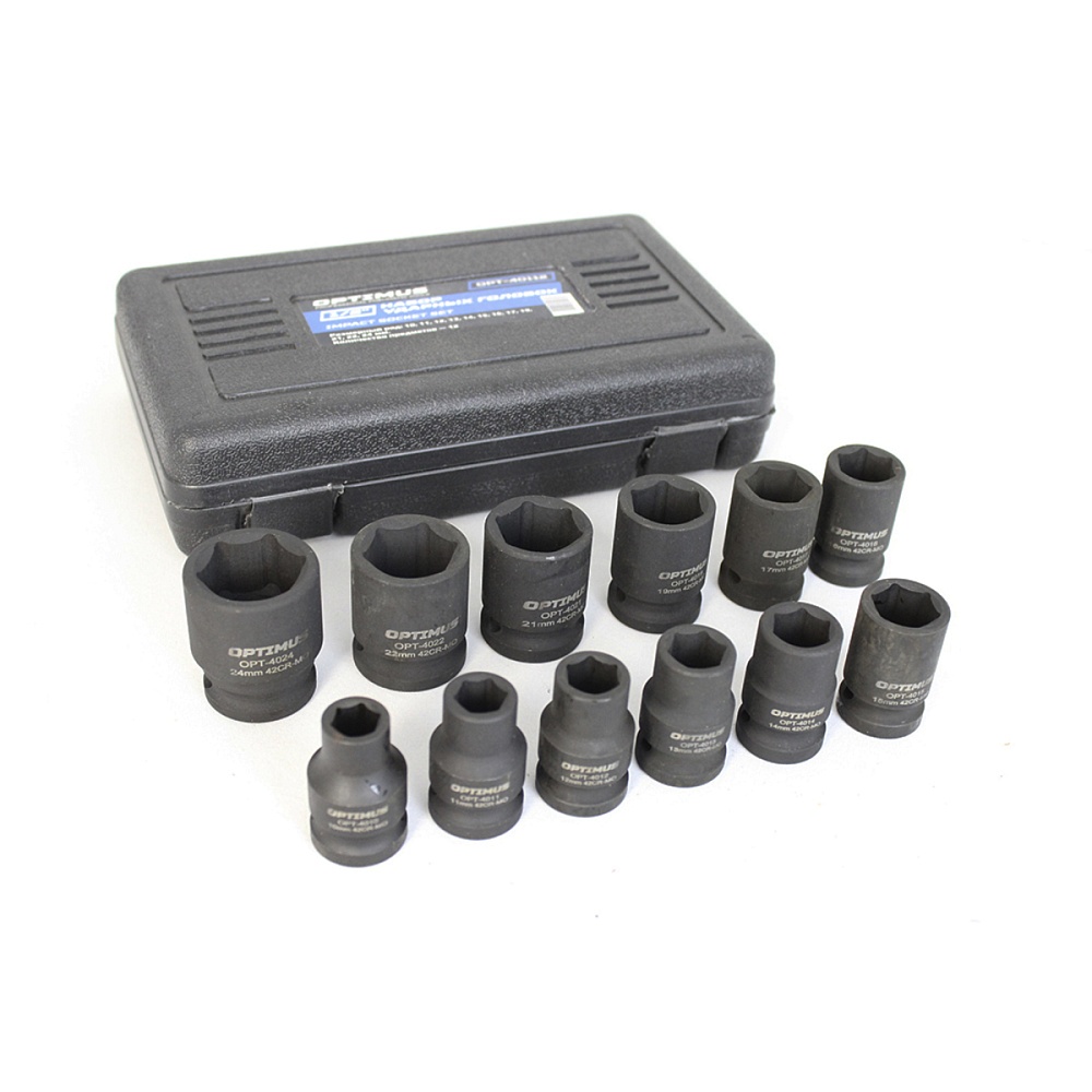 OPT-40112 Набор ударных головок 1/2" 10 пр., 10-24 мм. OPTIMUS