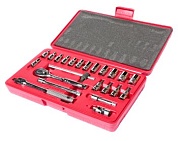 JTC-H223B Набор головок торцевых 6-гранных и насадок 1/4" 4-13мм, Т20-Т40 (в кейсе) 23 предмета JTC /1