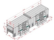 KraftWell KRW2455-TRMG Покрасочная камера 24 х 5 х 4,9 м., 120 000 м3/ч