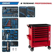 Набор инструментов 251 предмет, "DRIVE", в красной тележке KING TONY 9G38-251MRVR