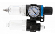 HOEGERT Фильтр-регулятор с манометром и лубрикатор пневматический 1/4", 25см³/15см³, 9 бар/135 PSI