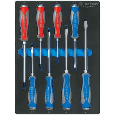 KING TONY Набор отверток силовых, ложемент, 8 предметов KING TONY 9-30208MRV