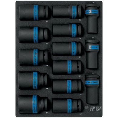KING TONY Набор ударных глубоких торцевых головок 3/4", ложемент, 14 предметов KING TONY 9-6414MPV